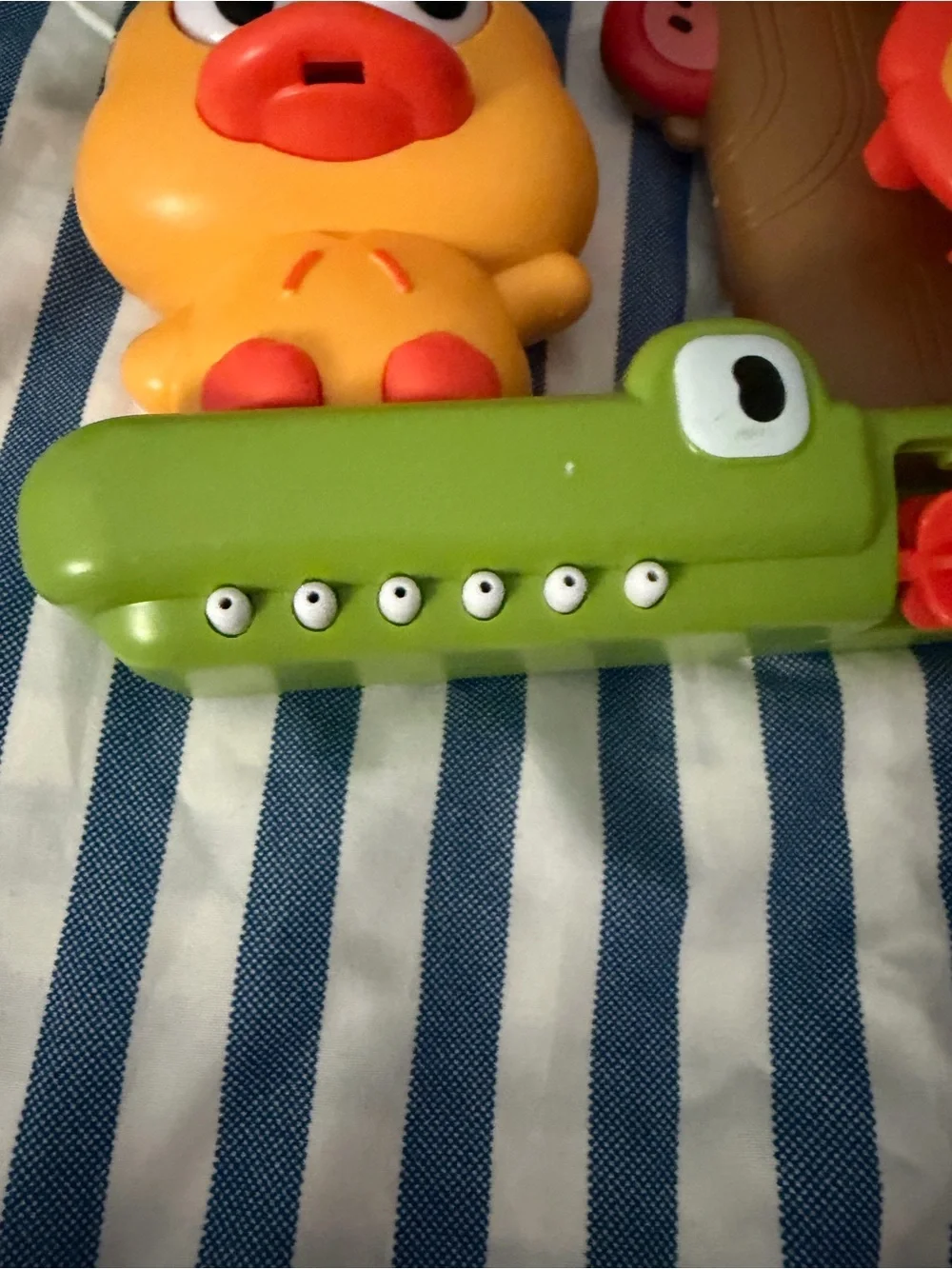 Funny Green & Orange Duck Stacking Pour Toy for Kids
